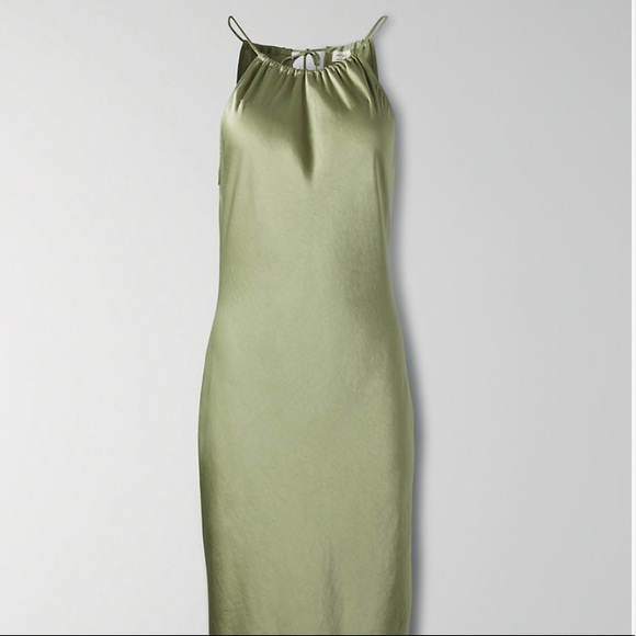 🎁NEW WITHOUT TAGS - RARE -Wilfred Locarno slip dress sage frost green - Picture 2 of 7